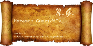 Maresch Gusztáv névjegykártya